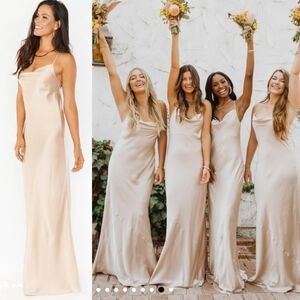 SALE!  Show Me Your Mumu Tuscany Maxi Slip Dress Women's Medium Champagne R5